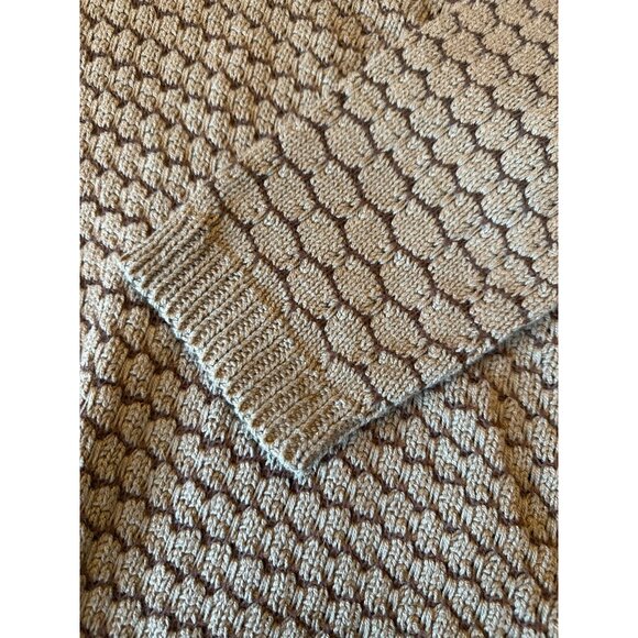 Margaret Winters XL Textured Knit Sweater Tunic Brown & Beige Lagenlook - Picture 3 of 6
